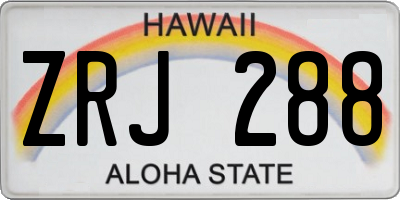 HI license plate ZRJ288