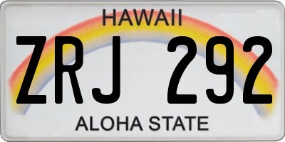 HI license plate ZRJ292