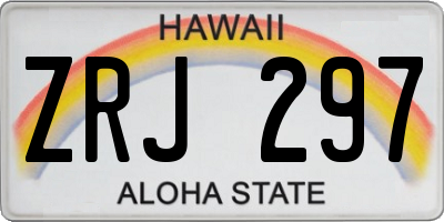 HI license plate ZRJ297