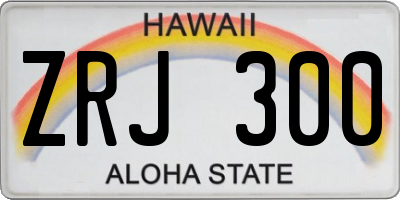 HI license plate ZRJ300