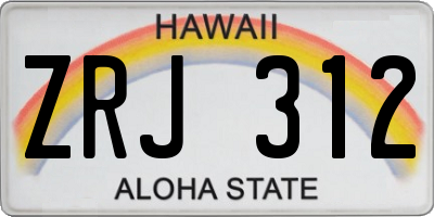 HI license plate ZRJ312