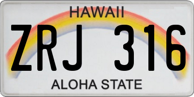 HI license plate ZRJ316
