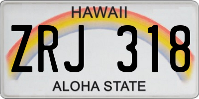 HI license plate ZRJ318