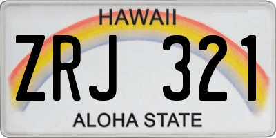 HI license plate ZRJ321