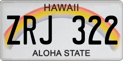HI license plate ZRJ322