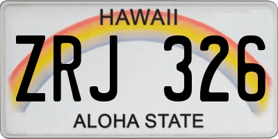 HI license plate ZRJ326