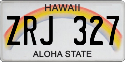 HI license plate ZRJ327