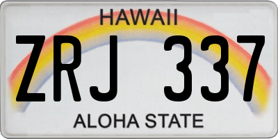 HI license plate ZRJ337