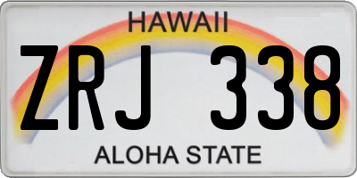 HI license plate ZRJ338