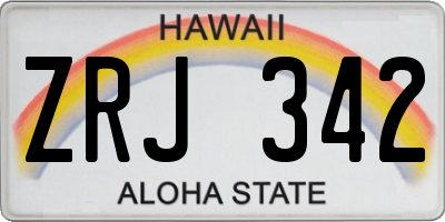 HI license plate ZRJ342