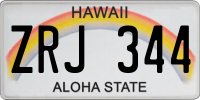 HI license plate ZRJ344