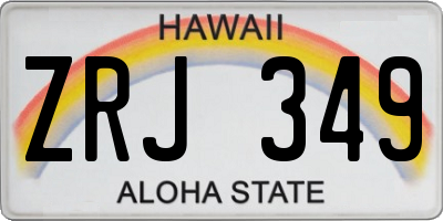 HI license plate ZRJ349