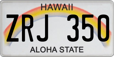HI license plate ZRJ350
