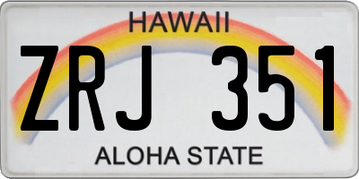 HI license plate ZRJ351