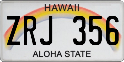 HI license plate ZRJ356