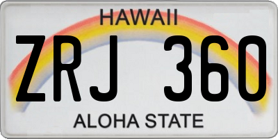 HI license plate ZRJ360