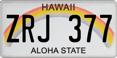 HI license plate ZRJ377