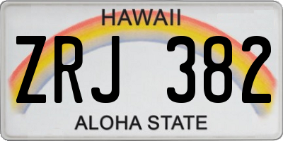 HI license plate ZRJ382