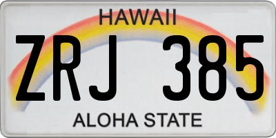 HI license plate ZRJ385