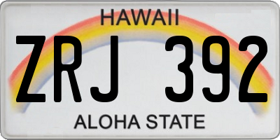 HI license plate ZRJ392