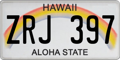 HI license plate ZRJ397
