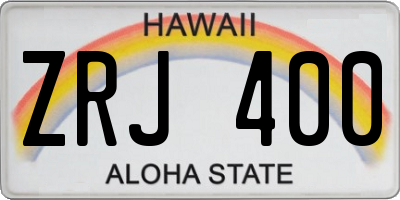HI license plate ZRJ400