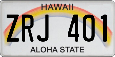 HI license plate ZRJ401