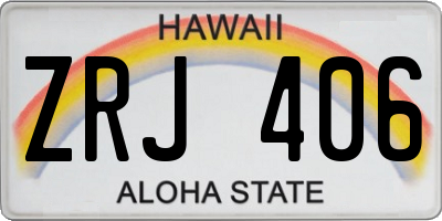 HI license plate ZRJ406