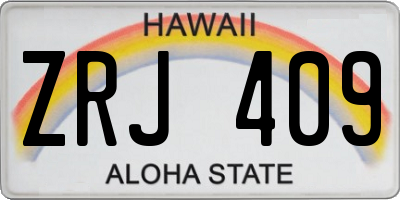 HI license plate ZRJ409