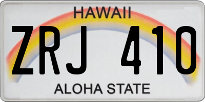 HI license plate ZRJ410