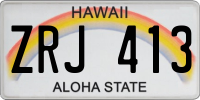 HI license plate ZRJ413