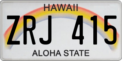 HI license plate ZRJ415
