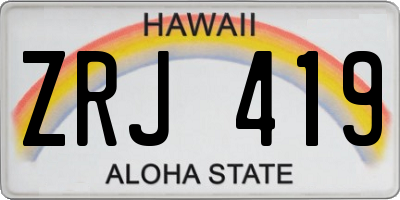 HI license plate ZRJ419