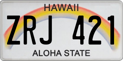 HI license plate ZRJ421