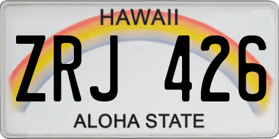 HI license plate ZRJ426