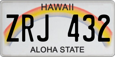 HI license plate ZRJ432