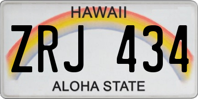 HI license plate ZRJ434