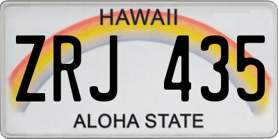 HI license plate ZRJ435