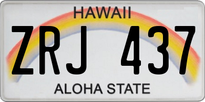 HI license plate ZRJ437