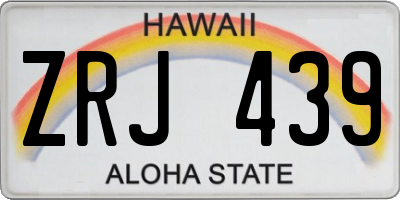 HI license plate ZRJ439