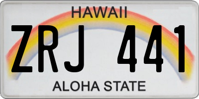 HI license plate ZRJ441
