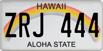 HI license plate ZRJ444