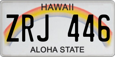 HI license plate ZRJ446