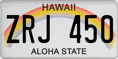 HI license plate ZRJ450