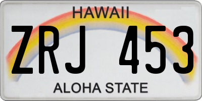 HI license plate ZRJ453