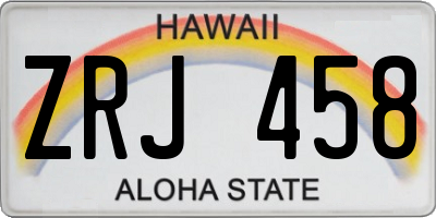 HI license plate ZRJ458