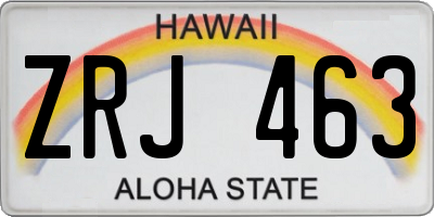 HI license plate ZRJ463