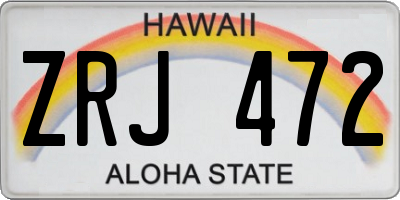 HI license plate ZRJ472