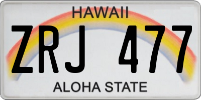HI license plate ZRJ477