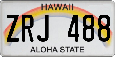HI license plate ZRJ488